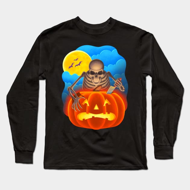 Vintage Halloween Long Sleeve T-Shirt by tommartinart